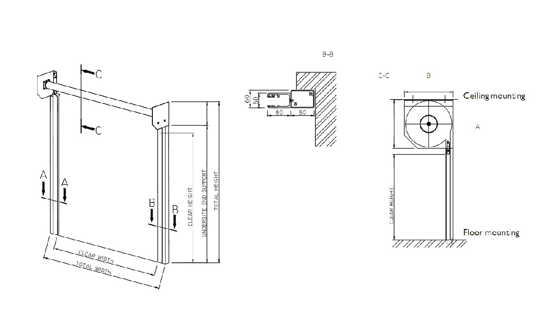 drawing of roller shutter door